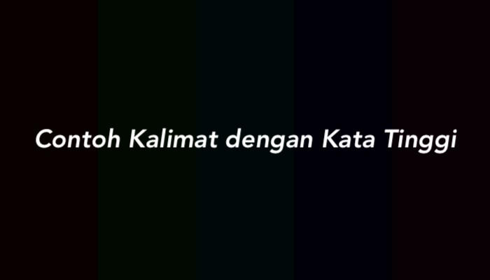 50 Contoh Kalimat dengan Kata Tinggi secara Lengkap