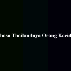 Bahasa Thailandnya Orang Keciduk