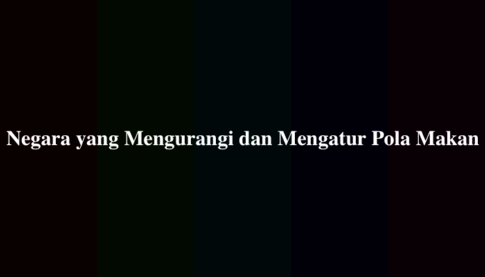 Negara yang Mengurangi dan Mengatur Pola Makan? Ternyata Ini Jawabannya