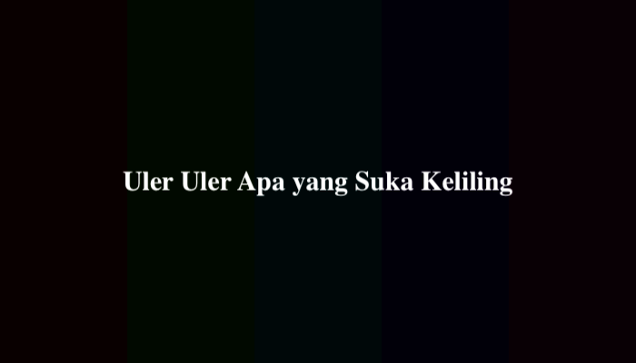 Uler Uler Apa yang Suka Keliling?Ternyata Ini Jawabannya