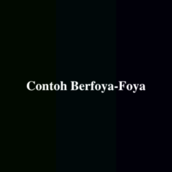Contoh Berfoya-Foya