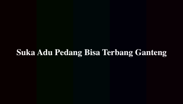Suka Adu Pedang Bisa Terbang Ganteng, Ternyata Ini Jawabannya