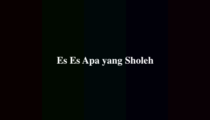 Es Es Apa yang Sholeh Tebakan, Ternyata Ini Jawabannya