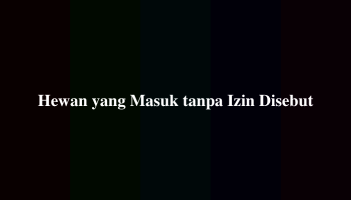Hewan yang Masuk tanpa Izin Disebut? Jawaban TTS