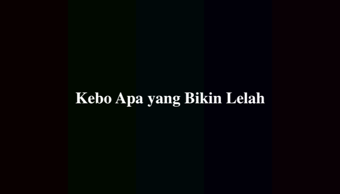 Kebo Apa yang Bikin Lelah Tebak-Tebakan, Ternyata Ini Jawabannya
