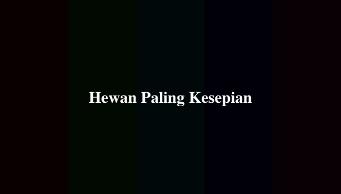 Hewan Paling Kesepian 7 Huruf 2 Angka, Berikut Jawabannya