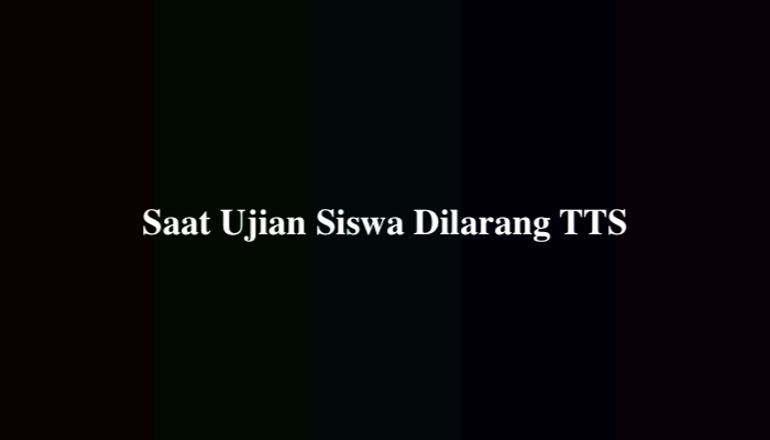 Saat Ujian Siswa Dilarang TTS, Ternyata Ini Jawabannya