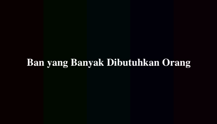 Ban yang Banyak Dibutuhkan Orang TTS, Berikut Jawabannya