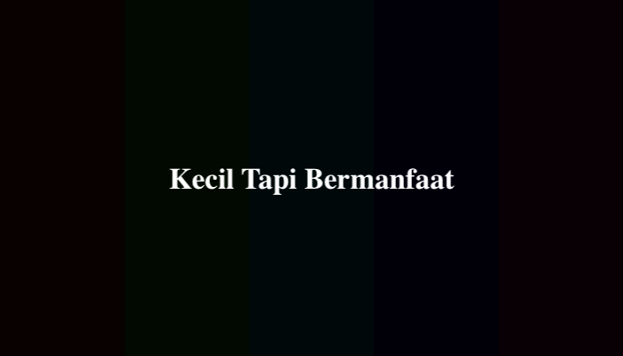 Kecil Tapi Bermanfaat, Jawaban Tebakan & TTS