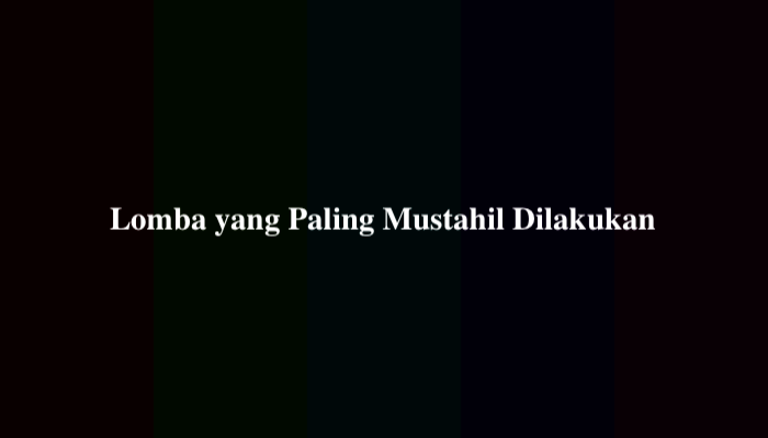 Lomba yang Paling Mustahil Dilakukan TTS, Berikut Jawabannya