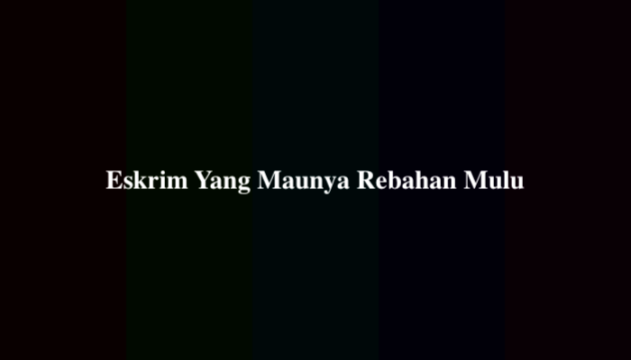 Eskrim Yang Maunya Rebahan Mulu, Berikut Jawabannya