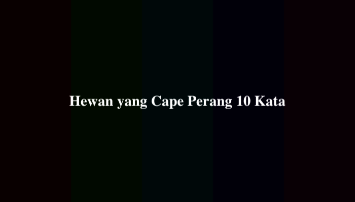 Hewan yang Cape Perang 10 Kata TTS, Simak Jawabannya